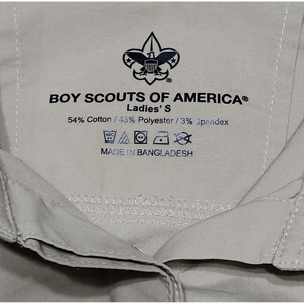 Boy Scouts of America BSA Ladies Small Khaki Short Sleeve Uniform Shirt Patches - Picture 5 of 6